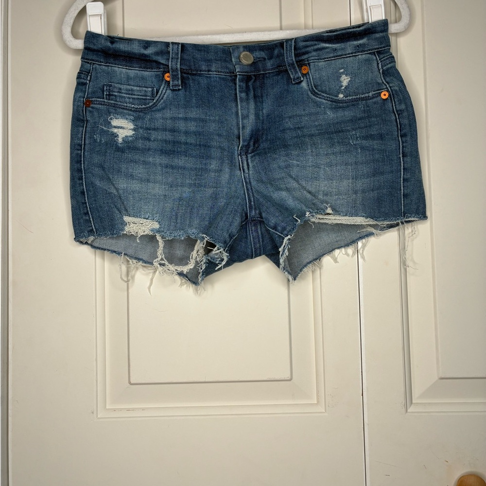 Blank NYC Blue Distressed Jean Shorts